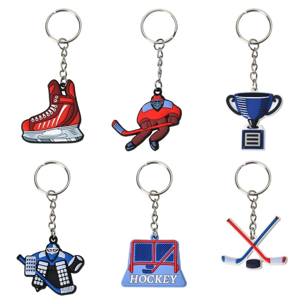 Juego de 6 Llavero Temático de Hockey YALLNASL - Regalos para Aficionados