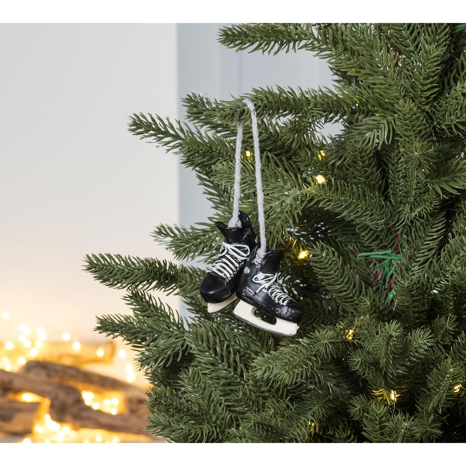 Adorno de Patines de Hockey Abbott de Resina Negro 6.5cm