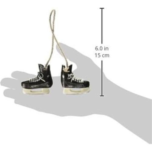 Adorno de Patines de Hockey Abbott de Resina Negro 6.5cm