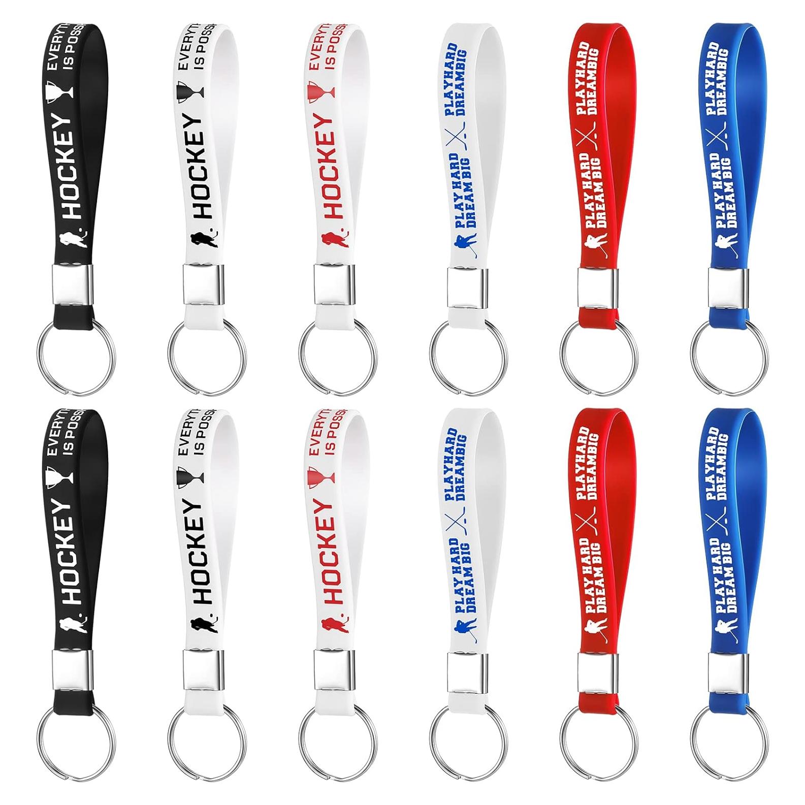 30 Llaveros Motivacionales de Hockey Inbagi - Silicona y Metal