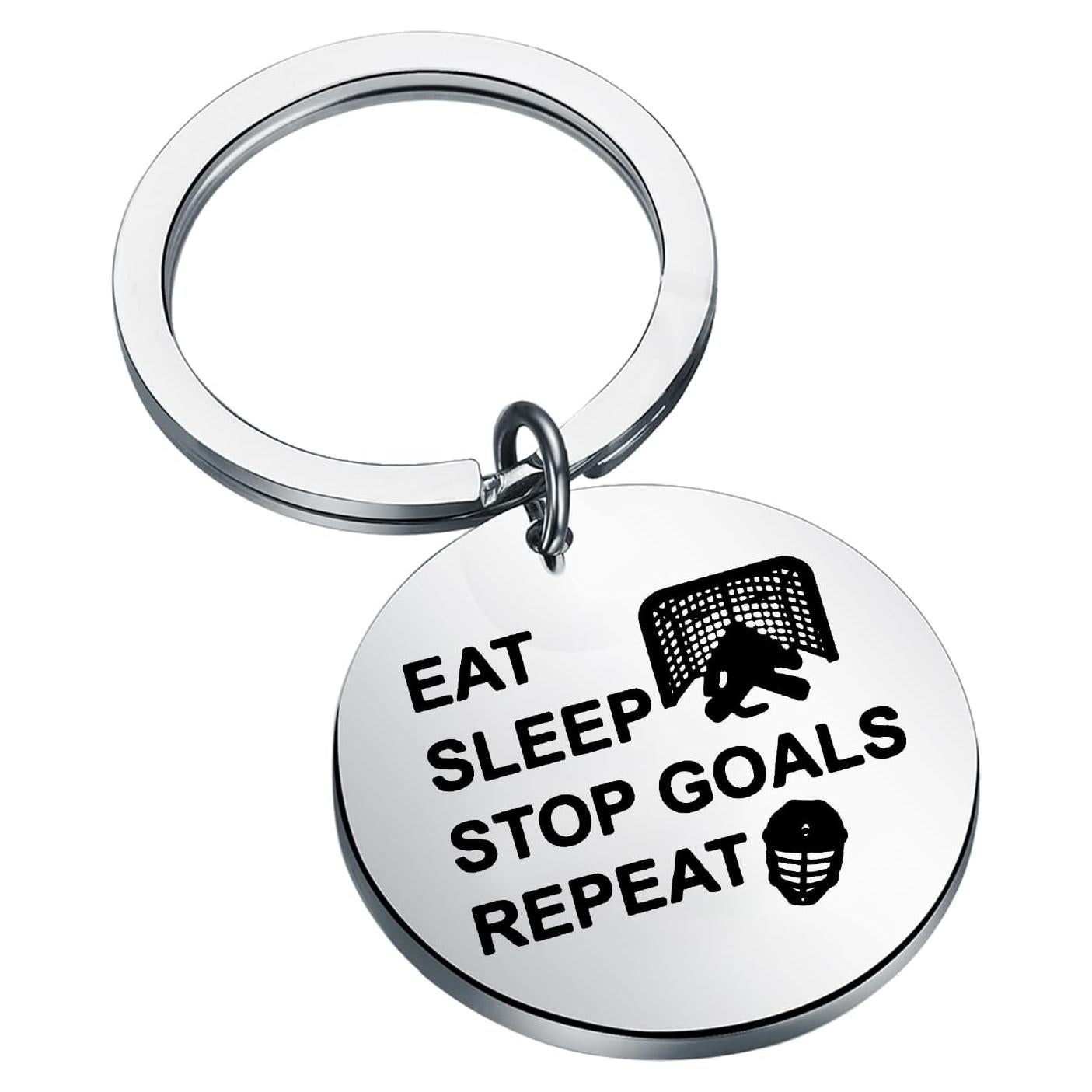 Llavero de Portero de Hockey BEKECH Acero Inoxidable 3cm