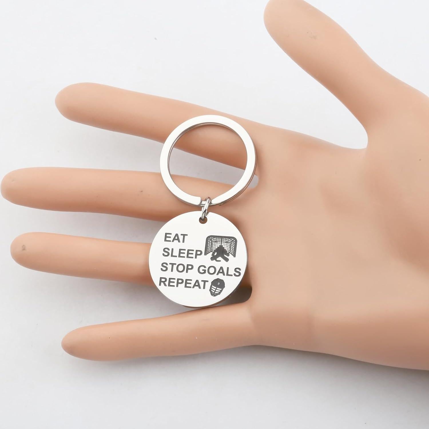 Llavero de Portero de Hockey BEKECH Acero Inoxidable 3cm