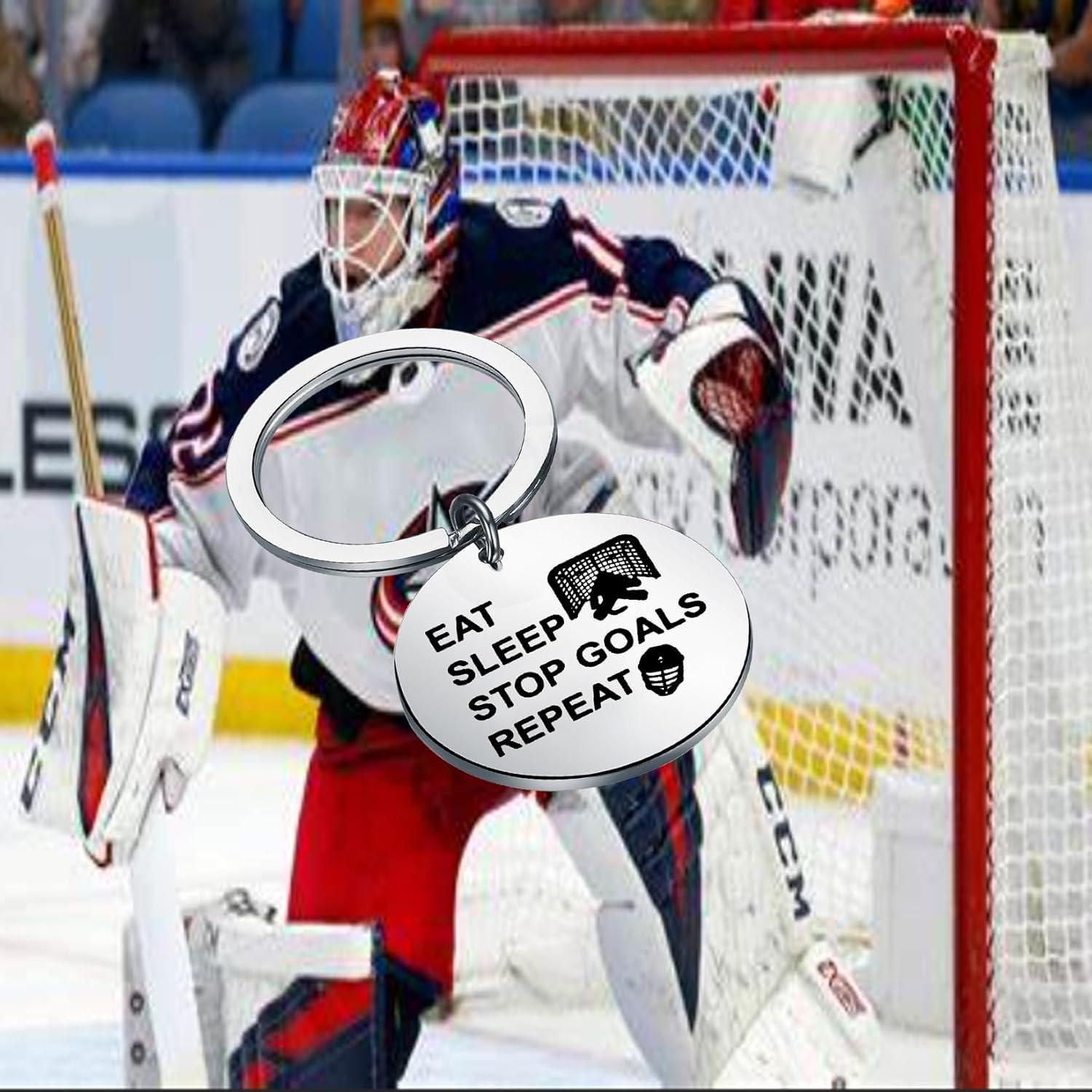 Llavero de Portero de Hockey BEKECH Acero Inoxidable 3cm