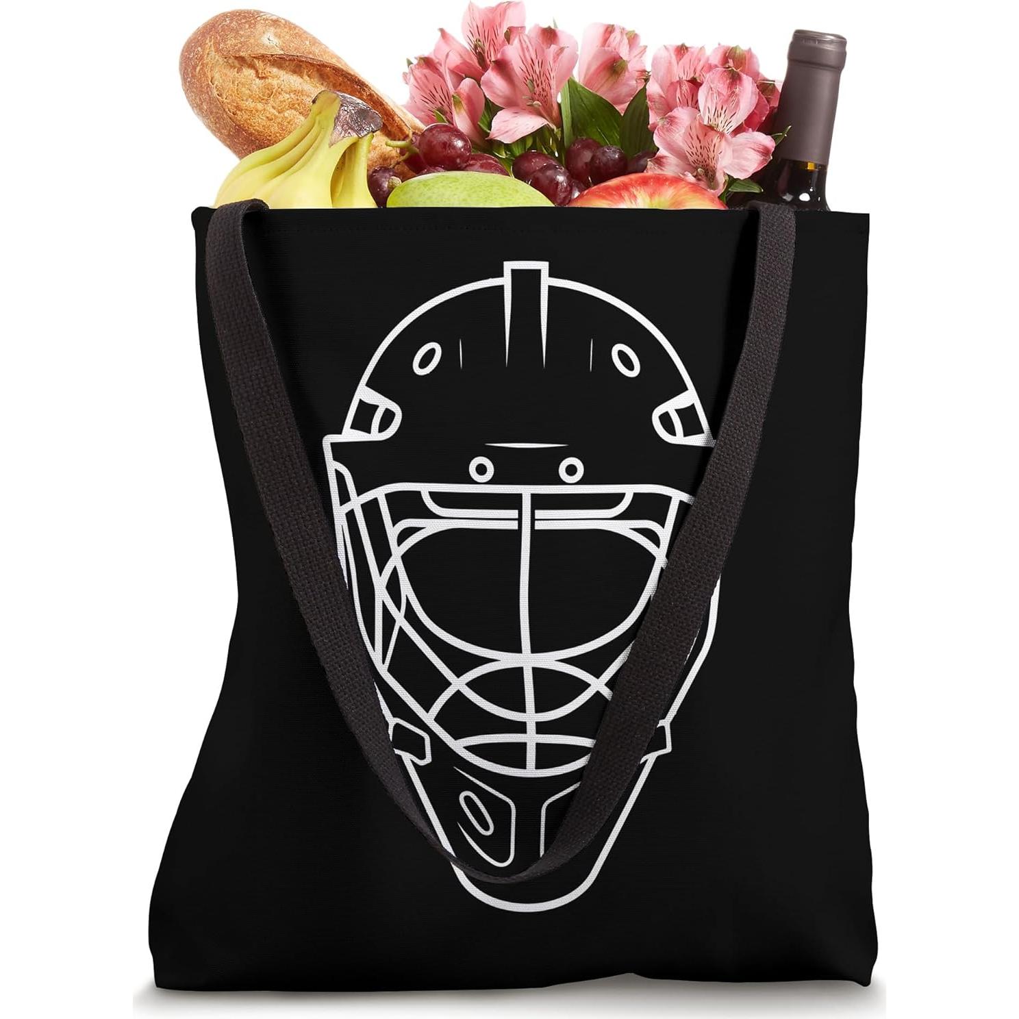 Bolsa Tote Hockey sobre Hielo Casco Diseño Lineal 40.6 cm