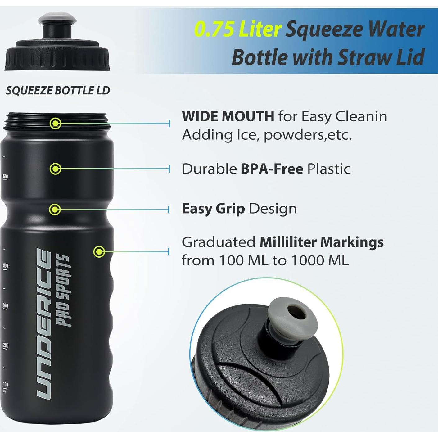 Botella de Agua UICE 750ml 2 Pack a Prueba de Fugas