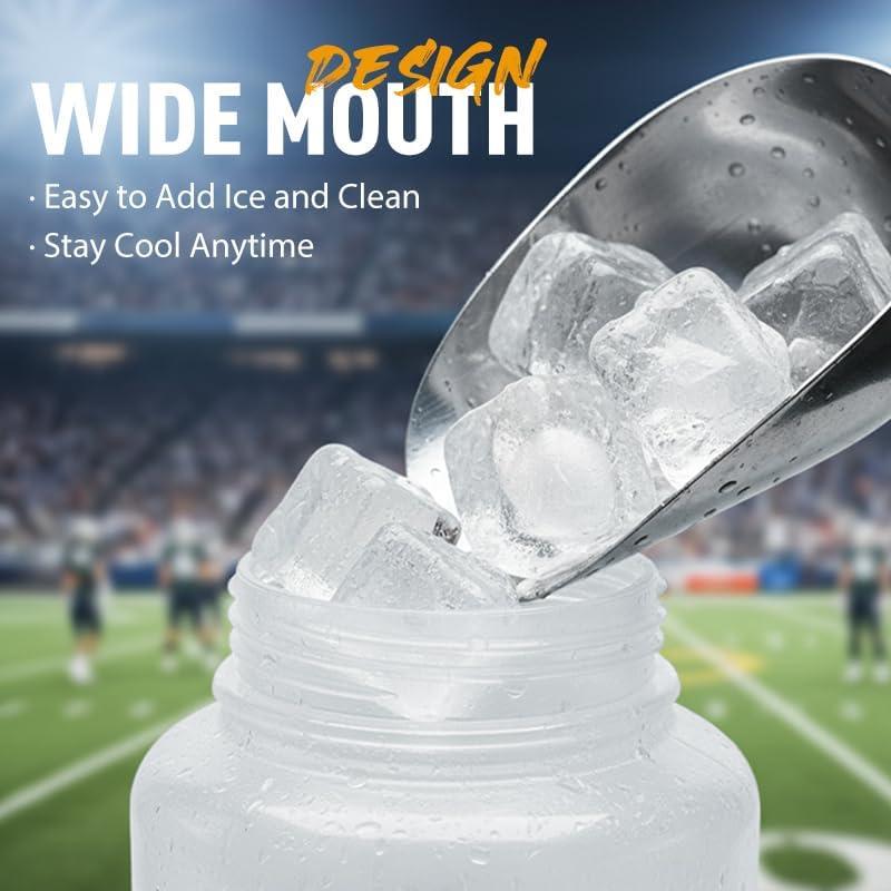 Botella de Agua Deportiva UICE 1L con Pajilla Larga - 2-Pack