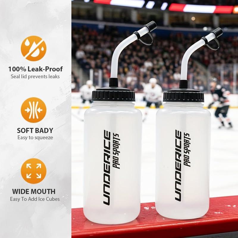 Botella de Agua Deportiva UICE 1L con Pajilla Larga - 2-Pack