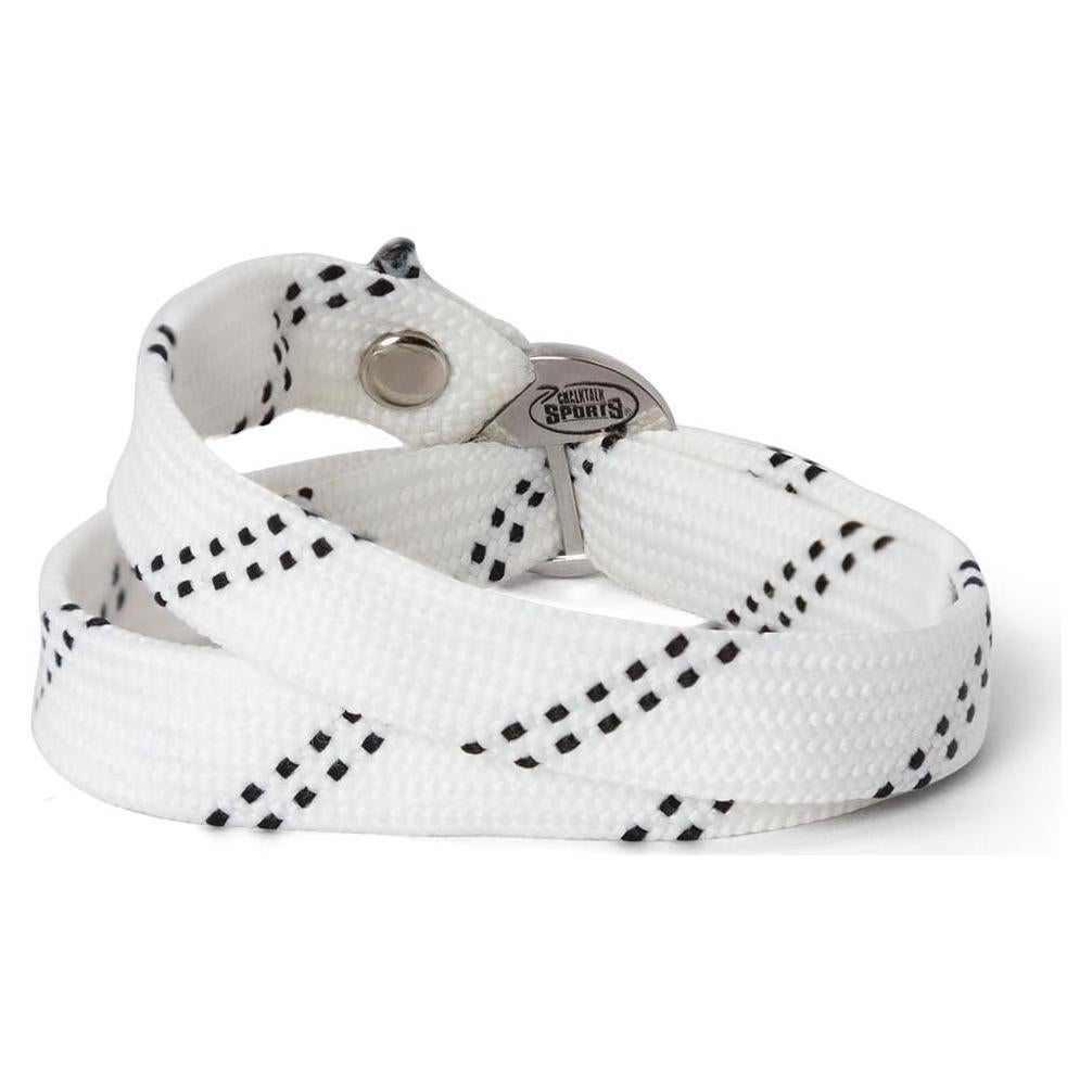 Pulsera de Cuerda de Hockey ChalkTalkSPORTS Ajustable Blanca
