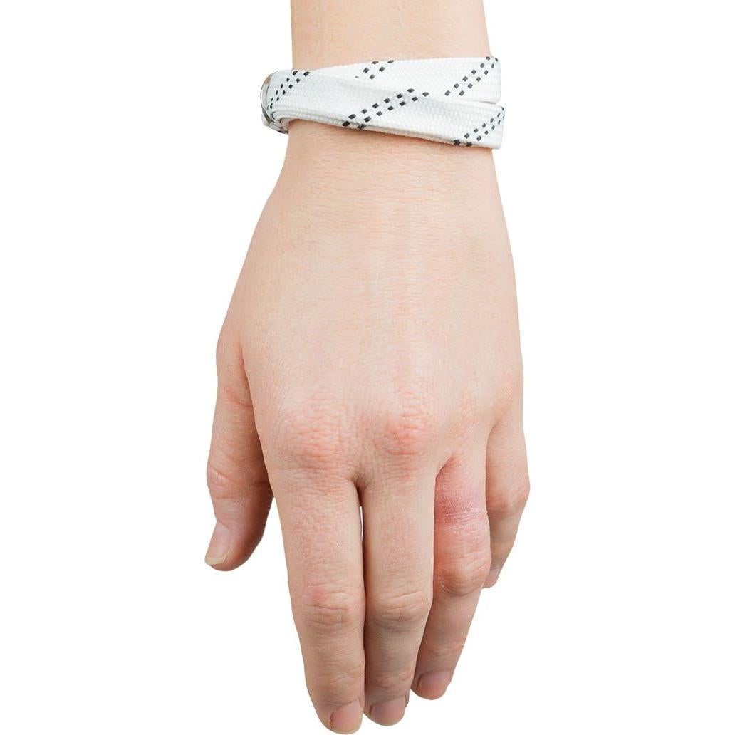 Pulsera de Cuerda de Hockey ChalkTalkSPORTS Ajustable Blanca