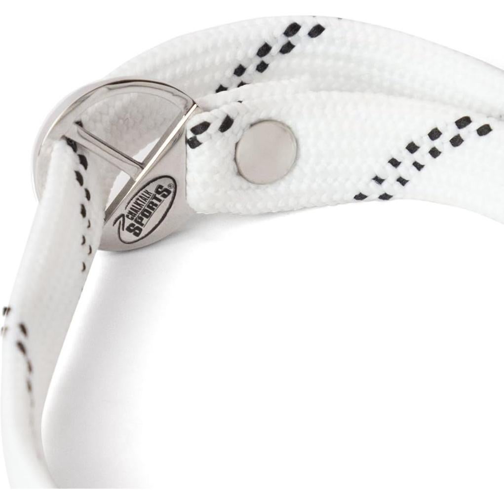 Pulsera de Cuerda de Hockey ChalkTalkSPORTS Ajustable Blanca