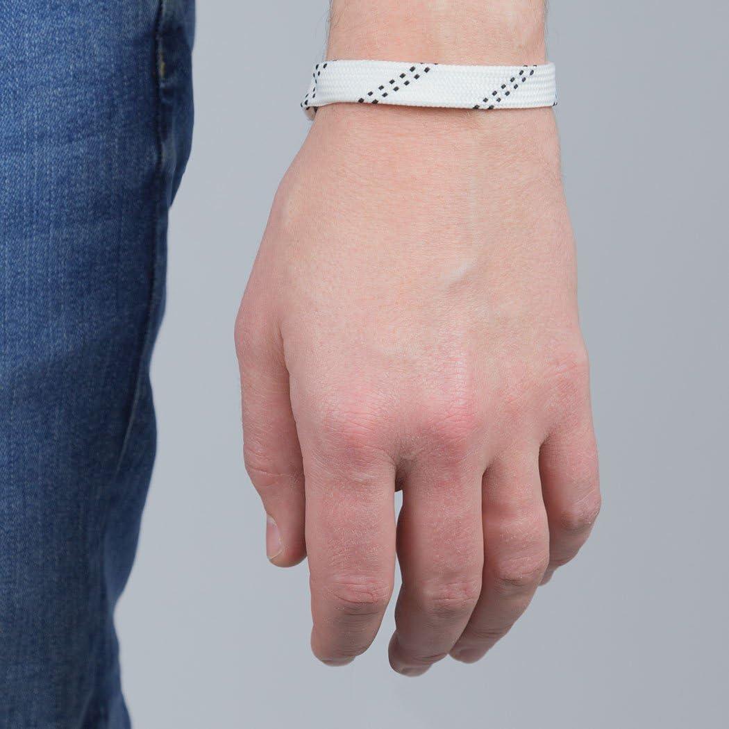 Pulsera de Cuerda de Hockey ChalkTalkSPORTS Ajustable Blanca