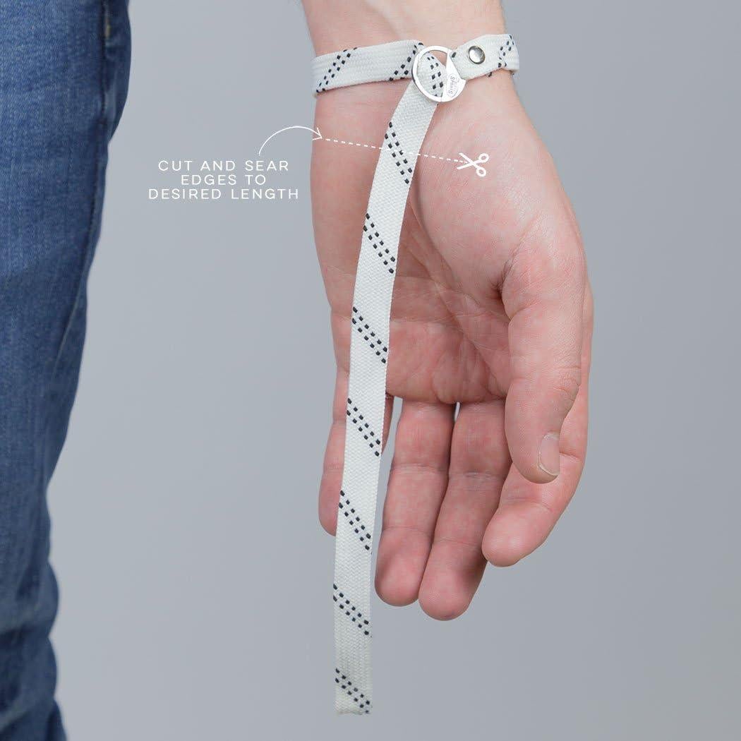 Pulsera de Cuerda de Hockey ChalkTalkSPORTS Ajustable Blanca