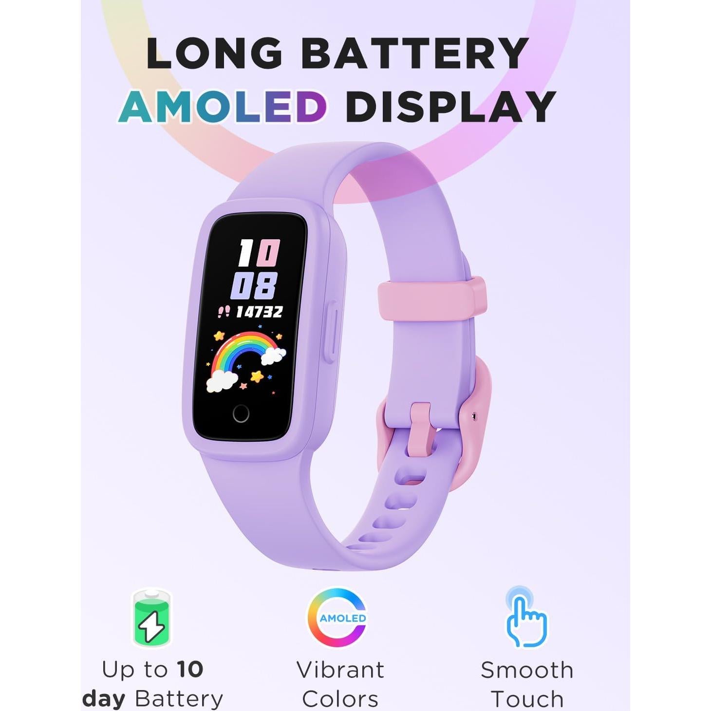 Reloj de Fitness para Niños BIGGERFIVE Vigor 3 Lila