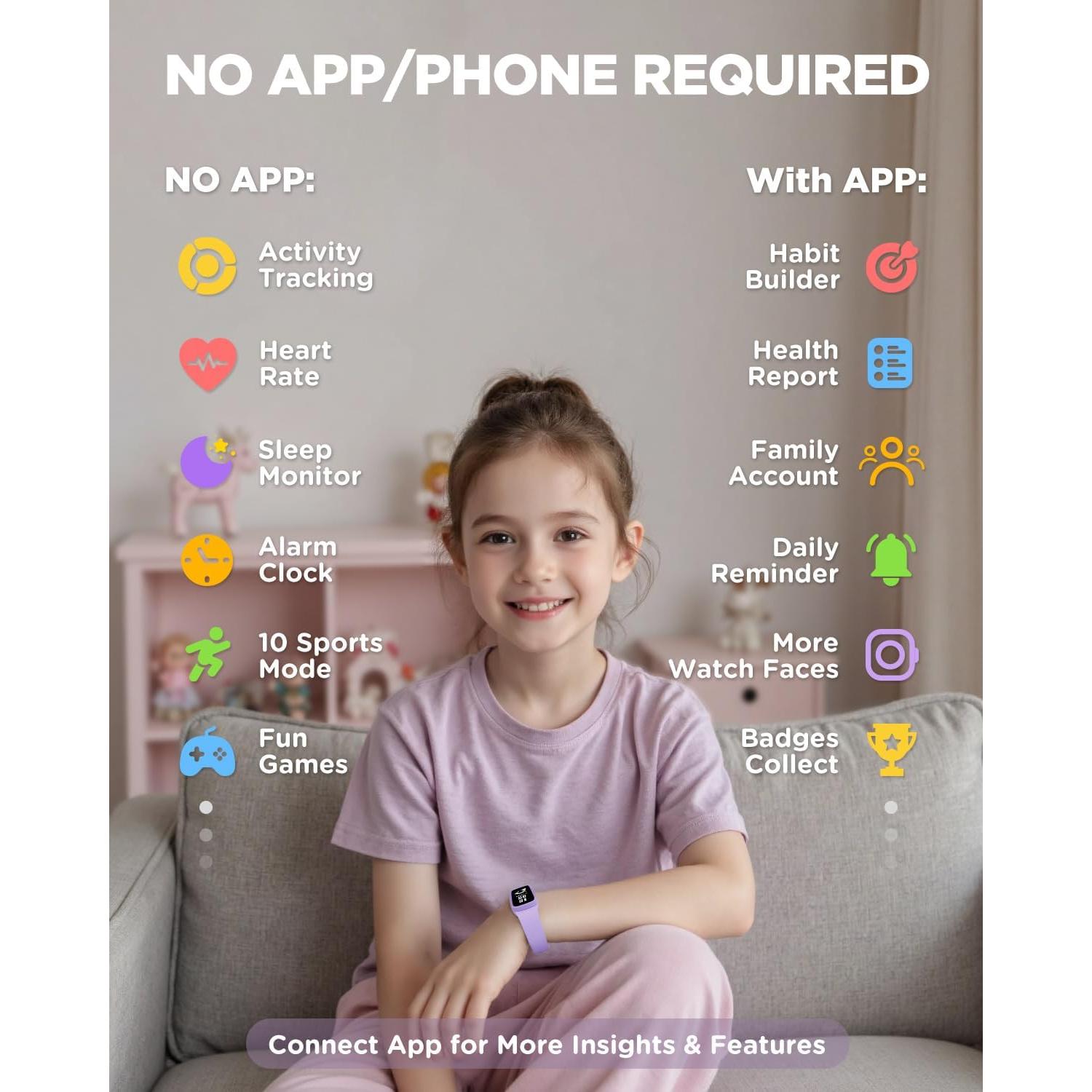 Reloj de Fitness para Niños BIGGERFIVE Vigor 3 Lila