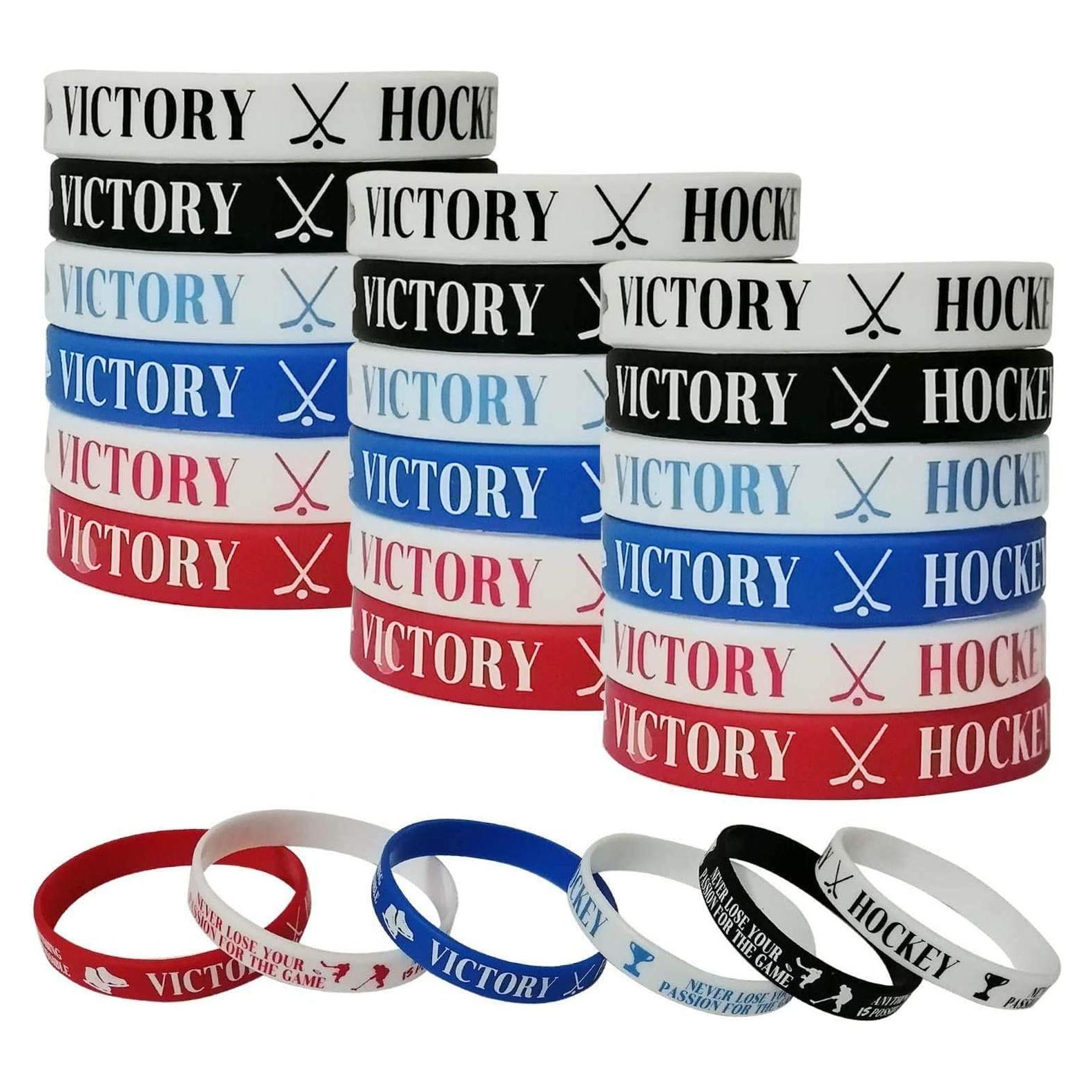 36 Pulseras Motivacionales de Silicona Hockey CupaPlay