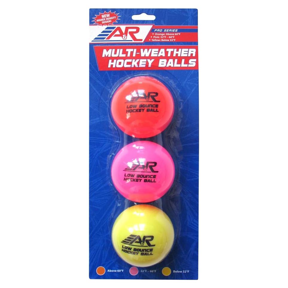 Pelotas de Hockey Callejero A&R 3 Unidades Climas Fríos