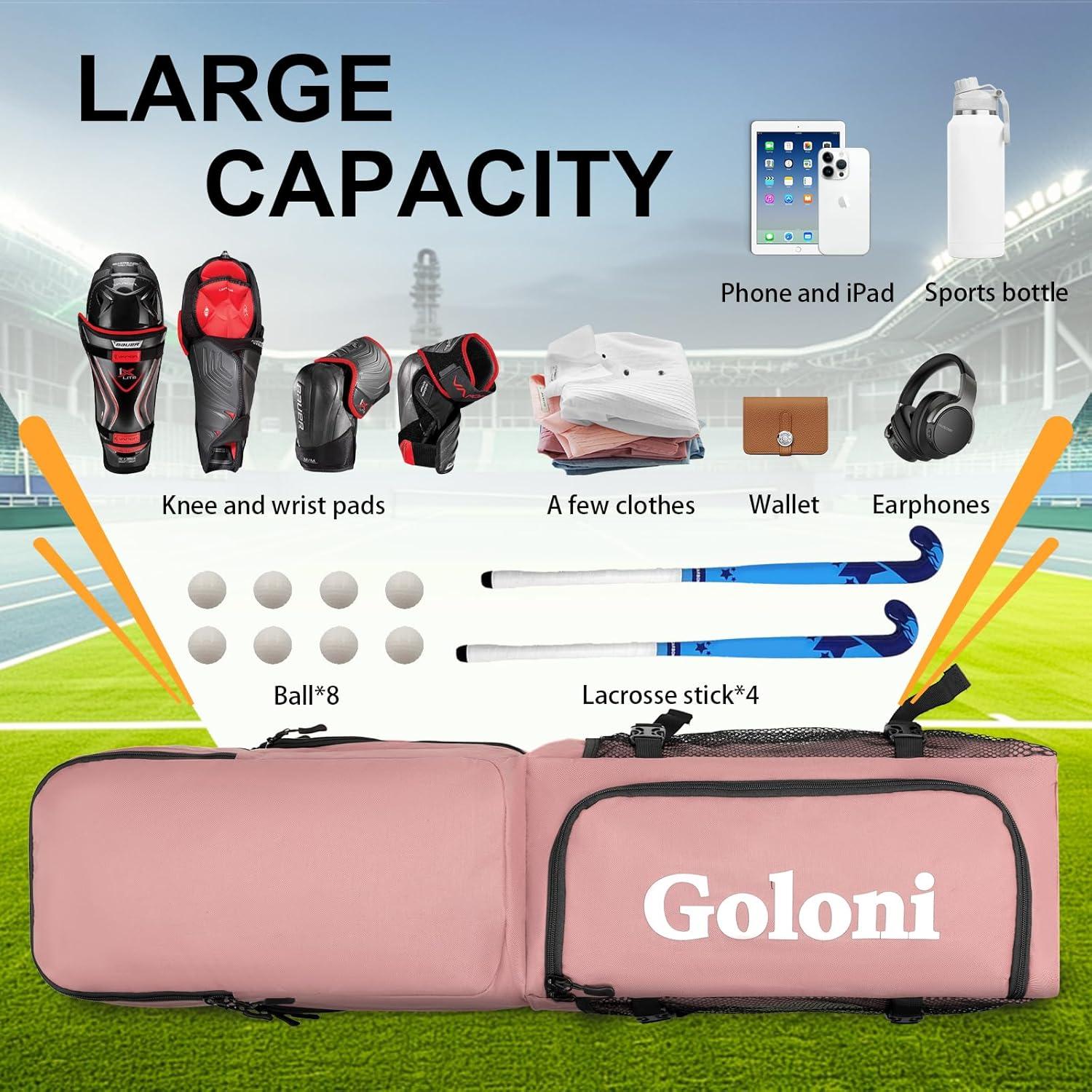 Bolsa de Hockey sobre Césped Goloni Rosa 50L con Compartimento