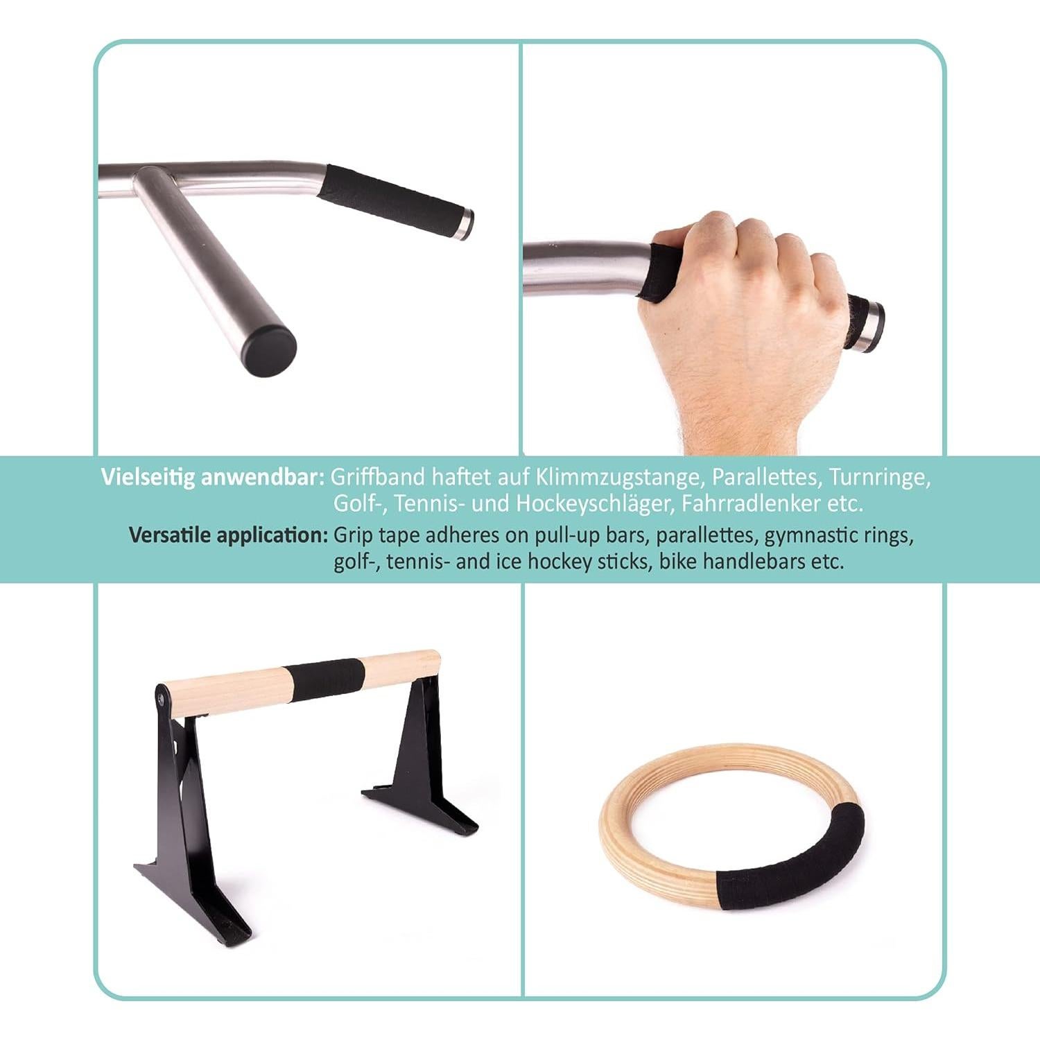 Cinta de Agarre Antideslizante Pullup & Dip 25m para Deportes