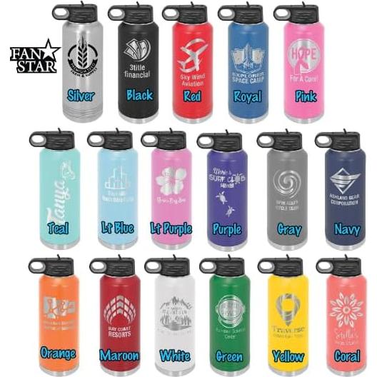 Botella de Agua Personalizada Acero Inoxidable 591ml 946ml 1183ml