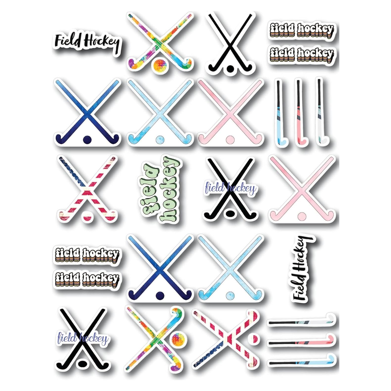 Paquete de 20 Calcomanías de Hockey ZeeWish - Vinilo Impermeable