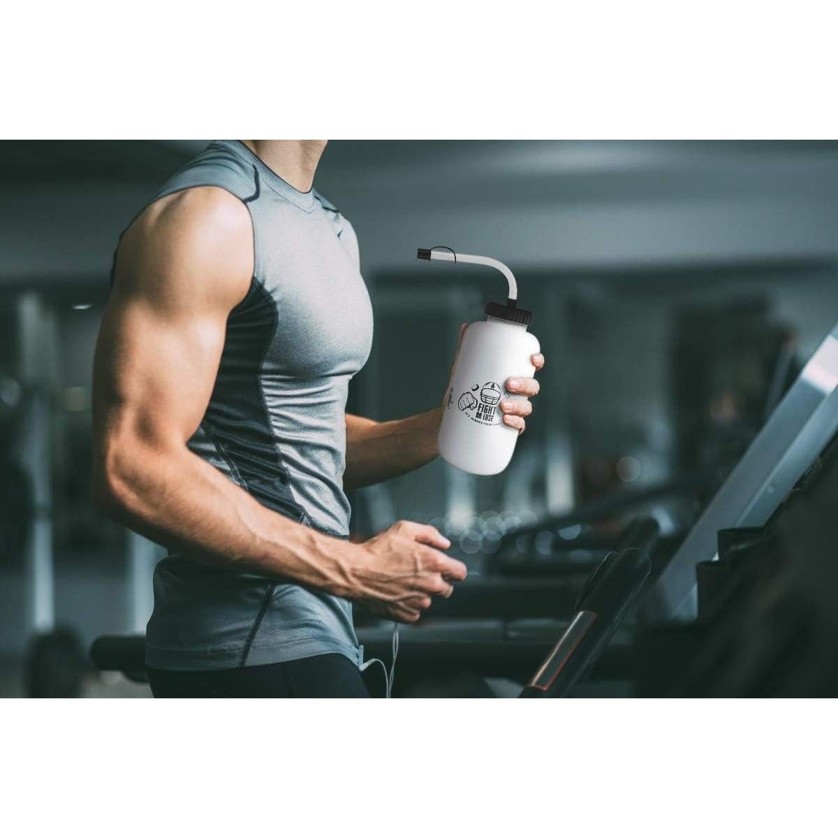 Botella de Agua Deportiva SolForis 1L Blanca a Prueba de Fugas