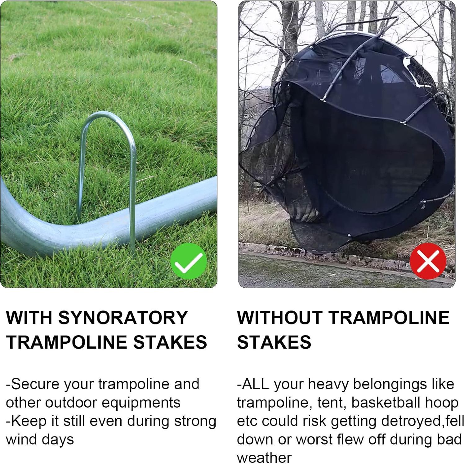 Estacas de Trampolín Synoratory 30.48cm Acero Galvanizado 8pcs