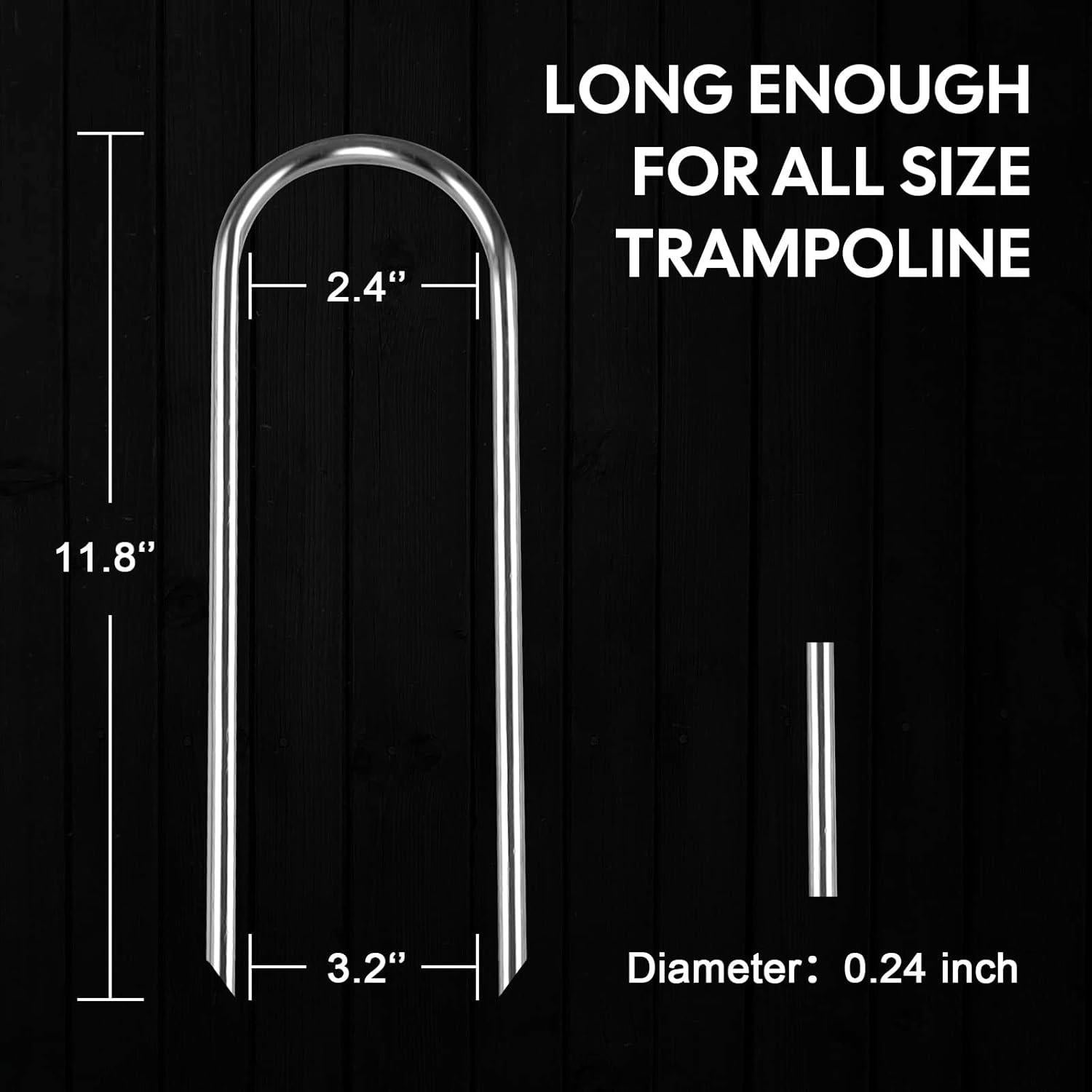 Estacas de Trampolín Synoratory 30.48cm Acero Galvanizado 8pcs