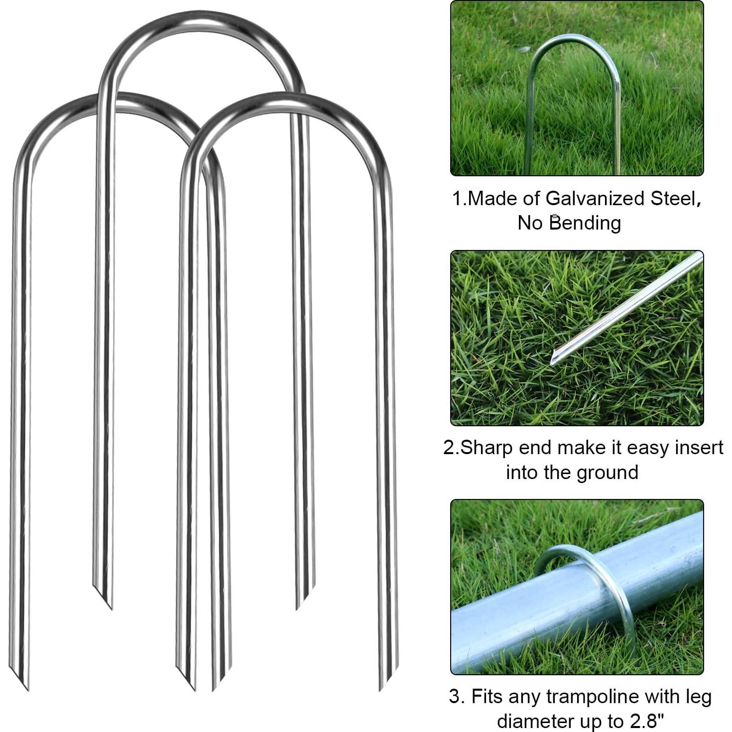 Estacas de Trampolín Synoratory 30.48cm Acero Galvanizado 8pcs