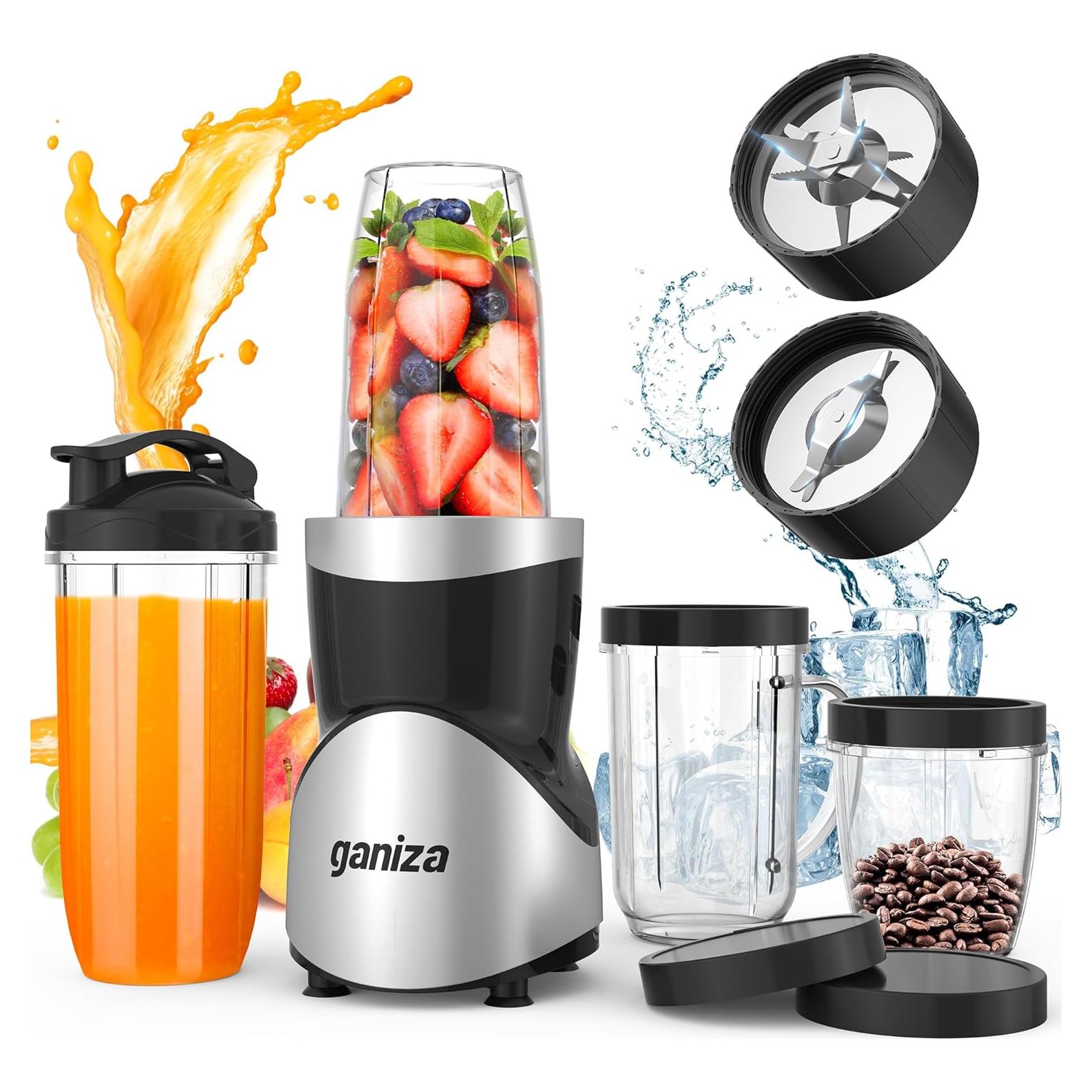 Licuadora Ganiza GB10 900W 15 en 1 Sin BPA Negra