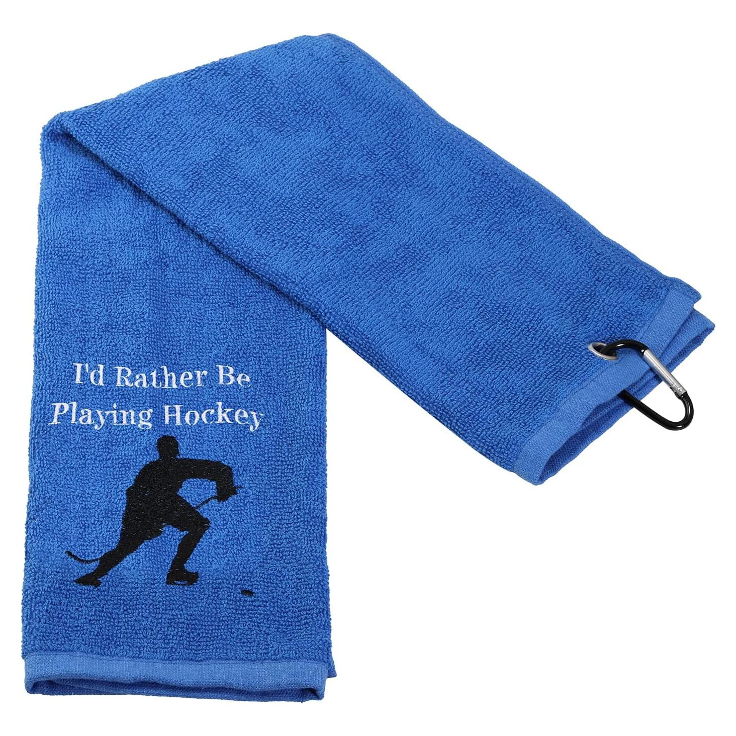 Toalla de Mano Bordada PXTIDY Hockey 66x38cm Algodón