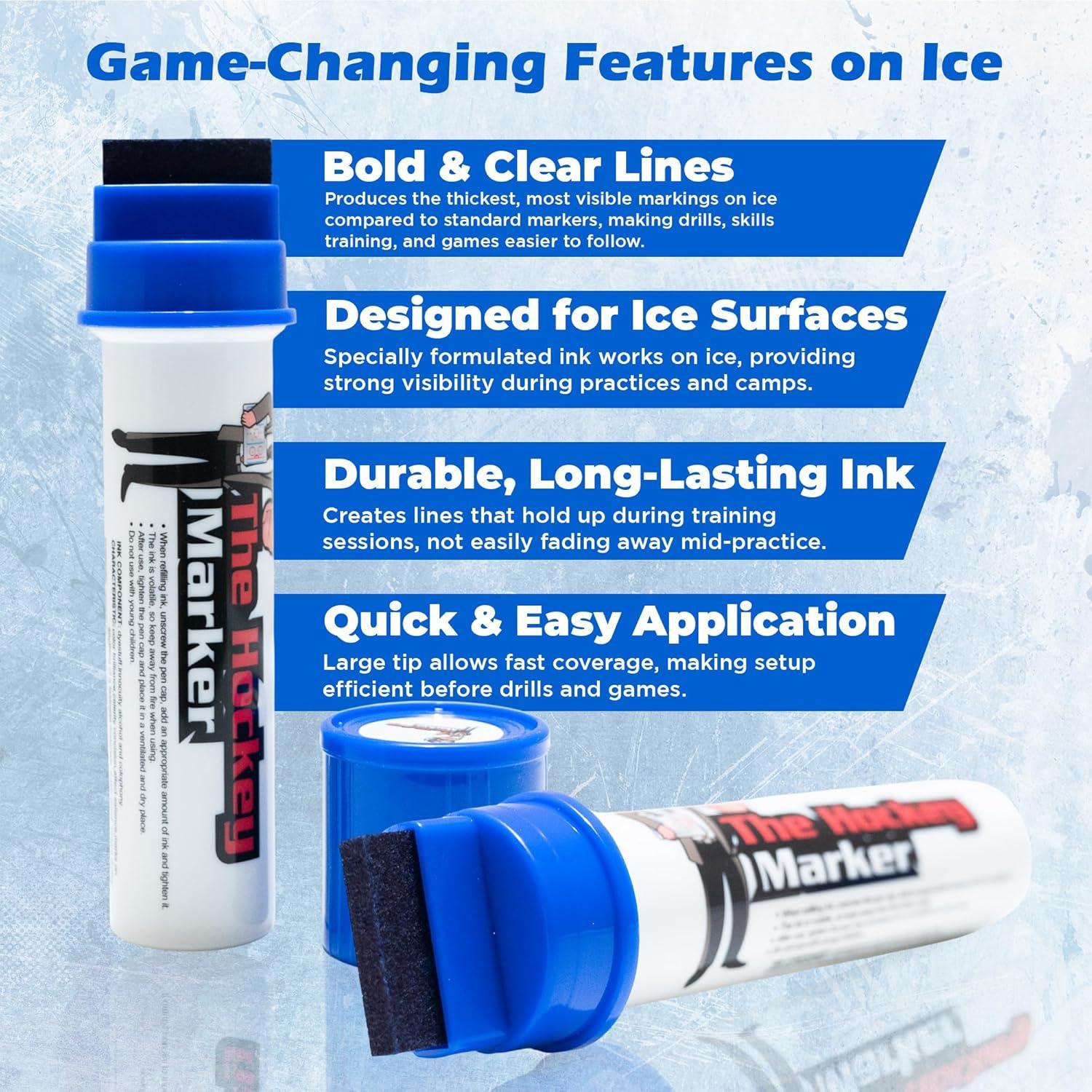 Marcador de Hockey Easy Crease Azul 30mm para Hielo