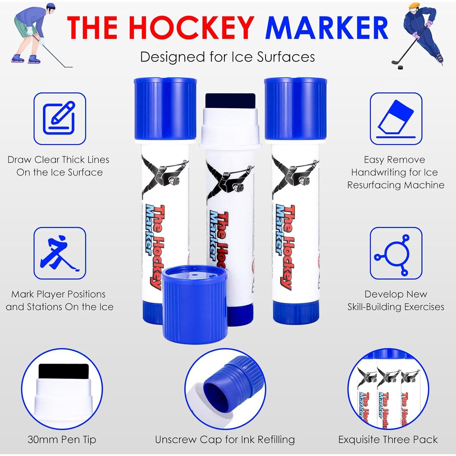 Marcador de Hockey sobre Hielo LuxeVib 3PCS Azul