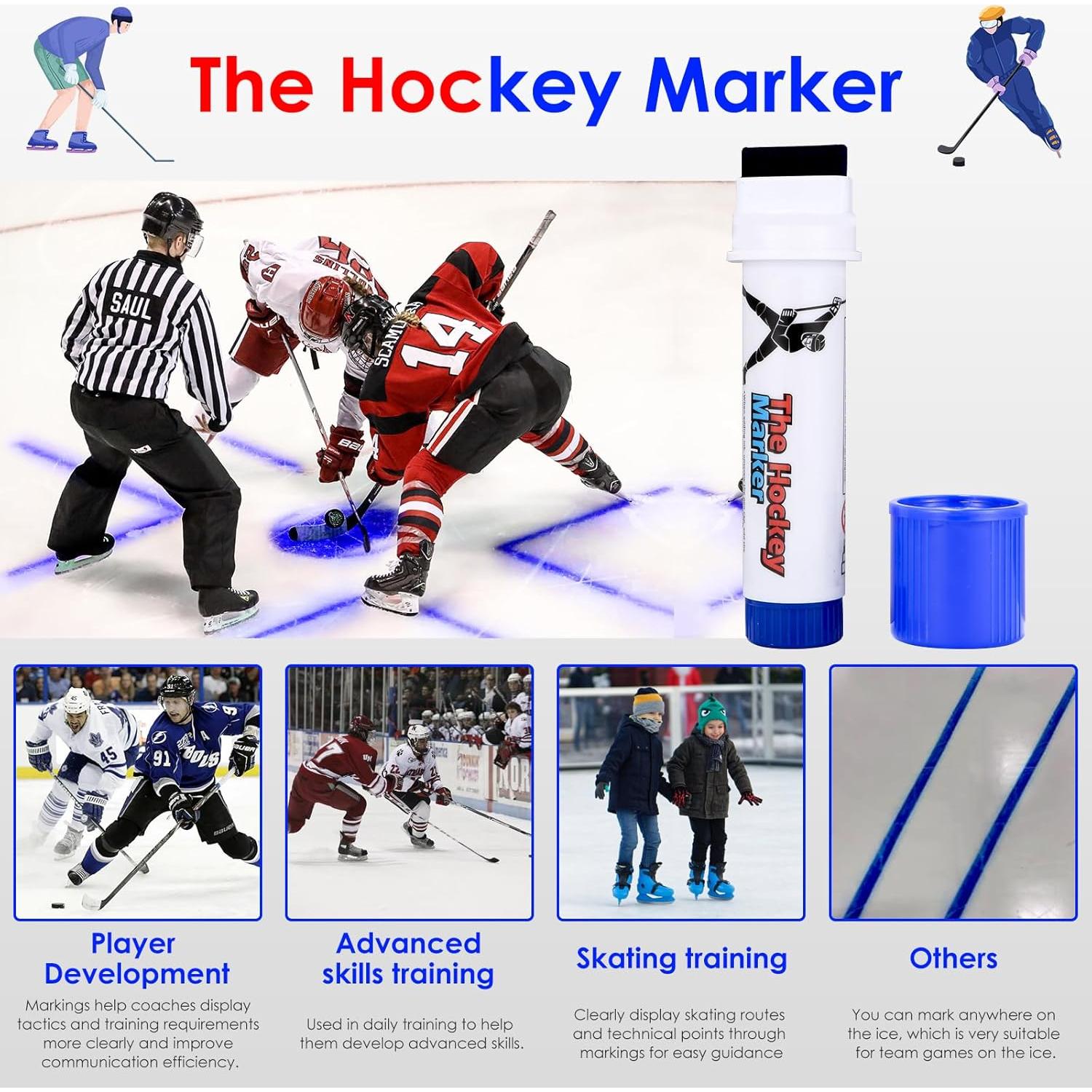 Marcador de Hockey sobre Hielo LuxeVib 3PCS Azul