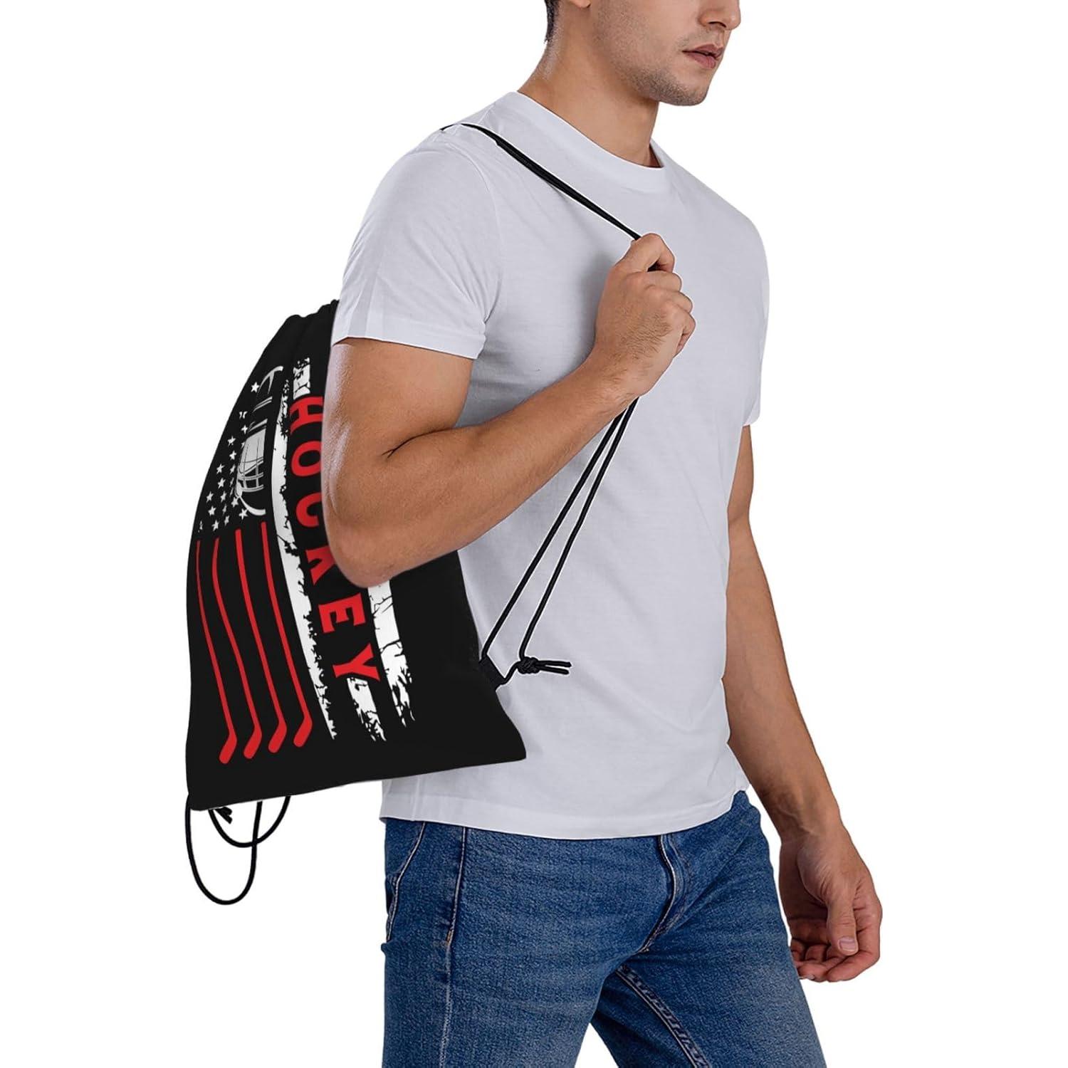 Mochila Unisex AIMASTZ con Cuerda Hockey Flag 36x42cm