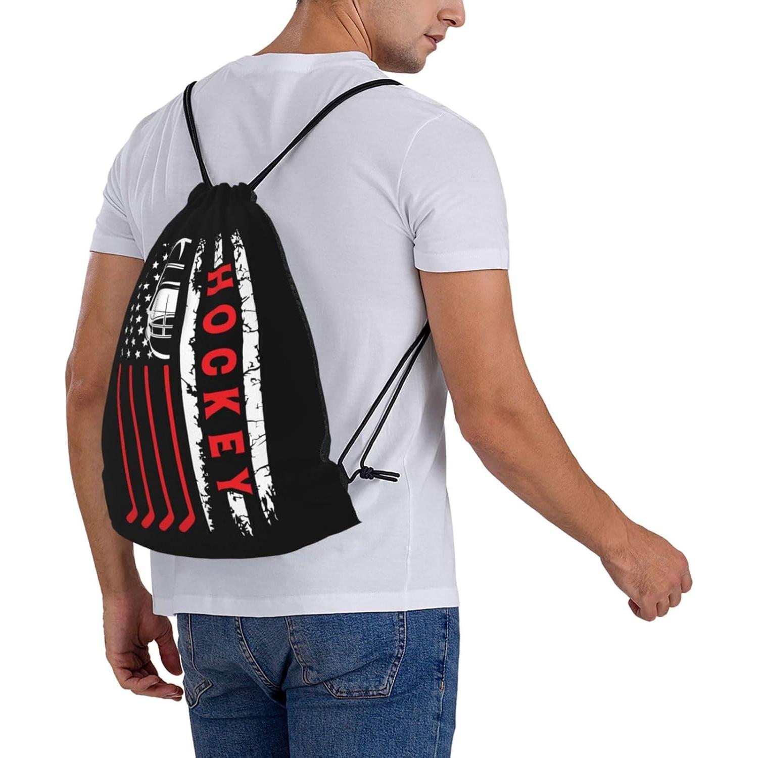 Mochila Unisex AIMASTZ con Cuerda Hockey Flag 36x42cm