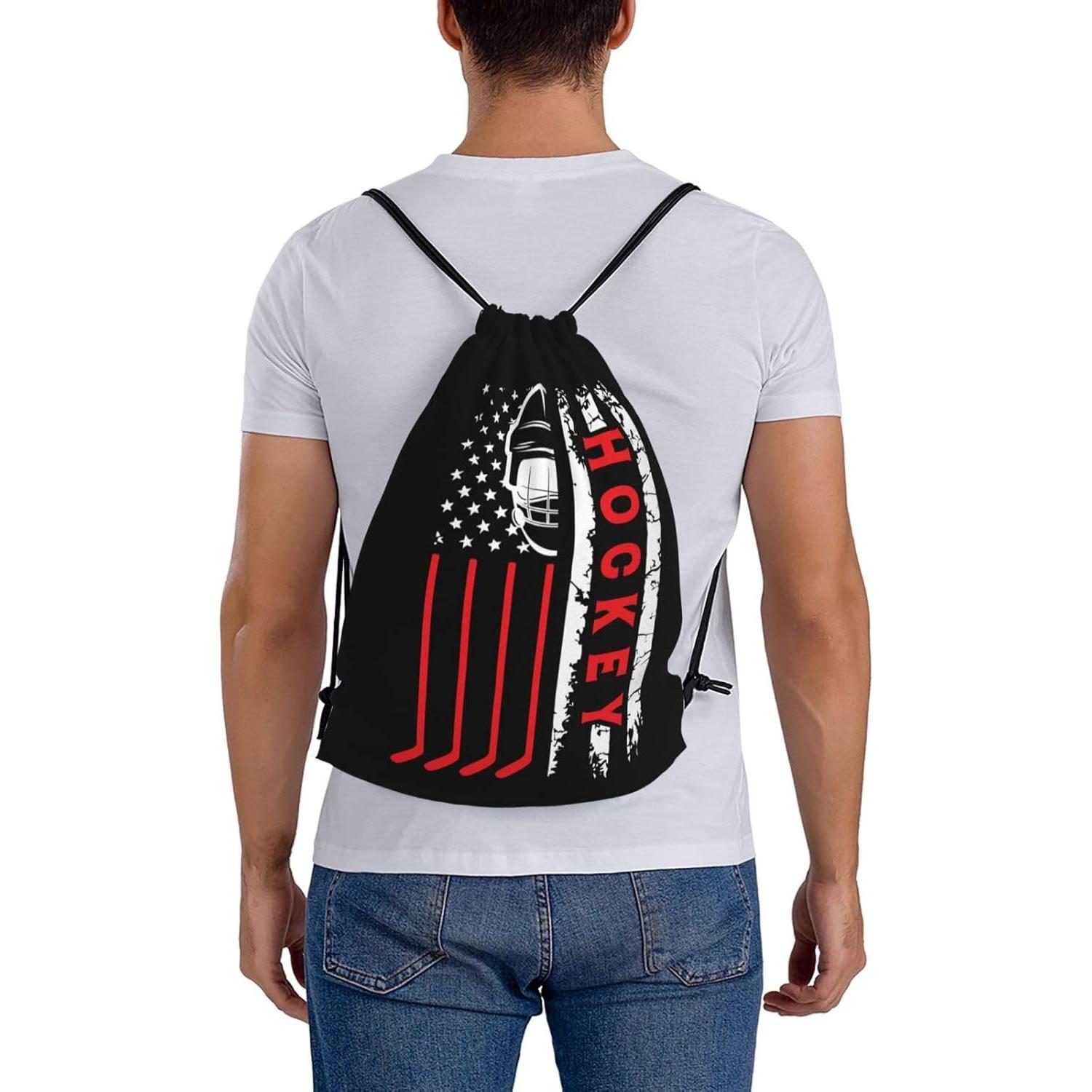 Mochila Unisex AIMASTZ con Cuerda Hockey Flag 36x42cm