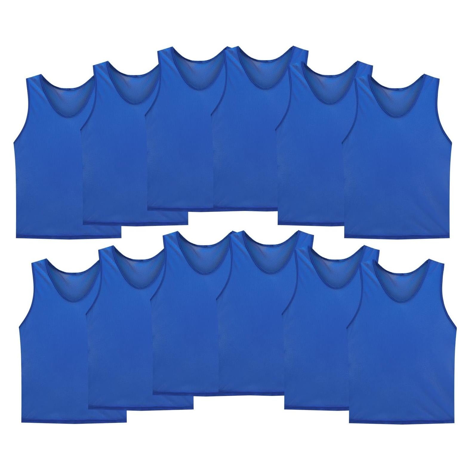 Chalecos de Entrenamiento de Malla 12 Pzs para Niños y Adultos