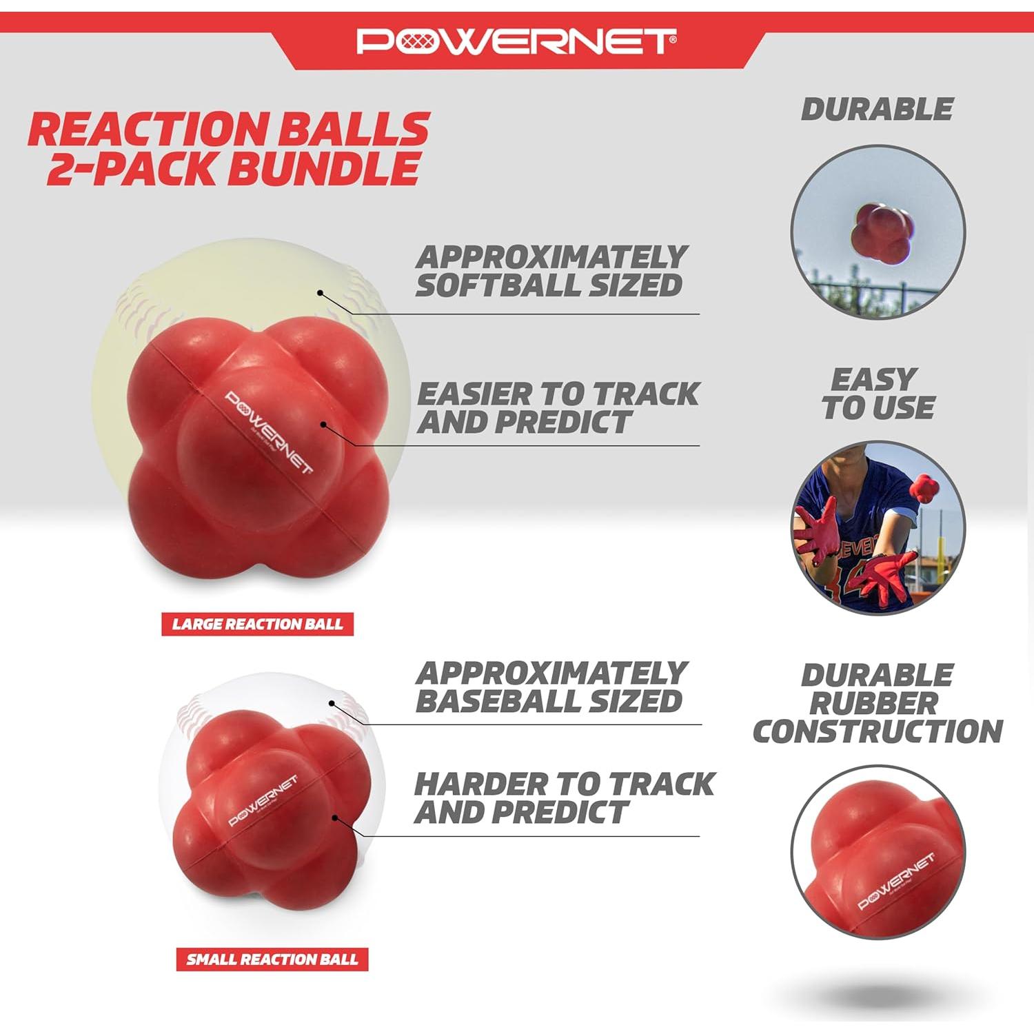 Bolas de Reacción PowerNet - Entrenador de Reflejos y Agilidad - Paquete de 2
