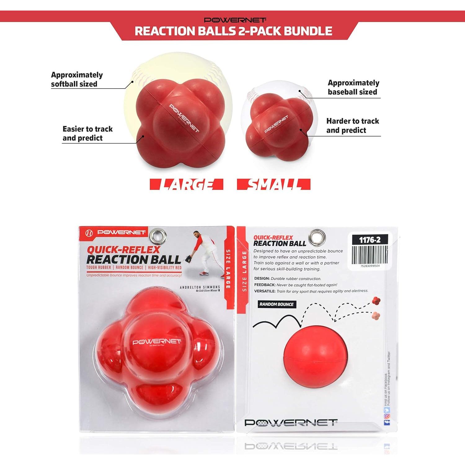 Bolas de Reacción PowerNet - Entrenador de Reflejos y Agilidad - Paquete de 2