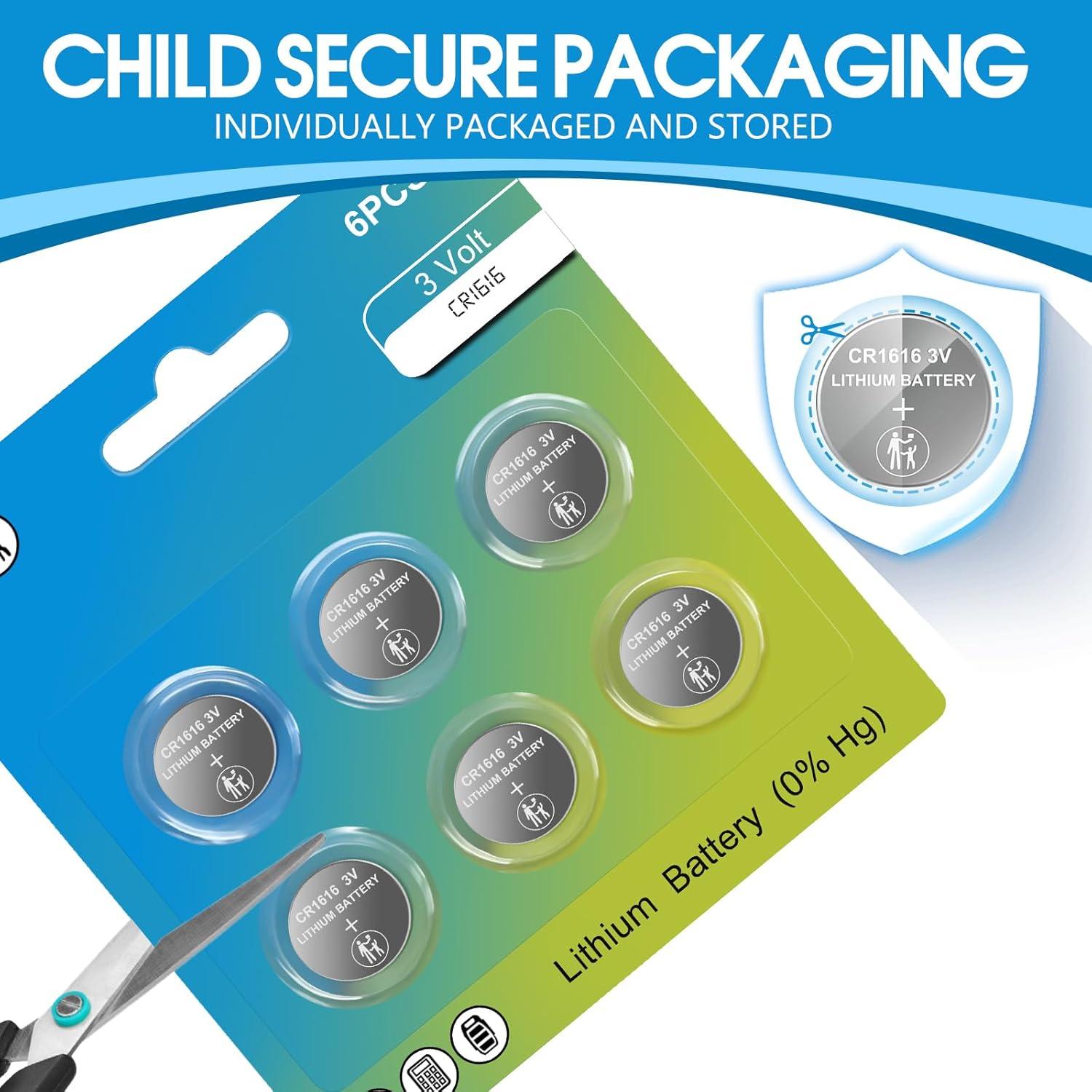 Baterías CR1616 de Litio LeKai - Paquete de 6 Unidades 3V