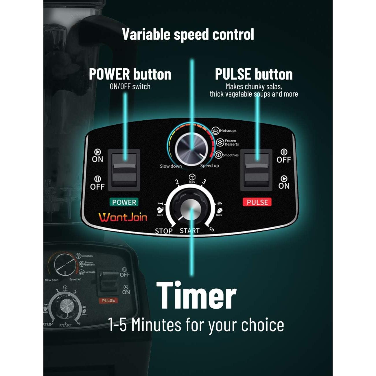 Mezclador Profesional WantJoin 2L 1800W con Temporizador