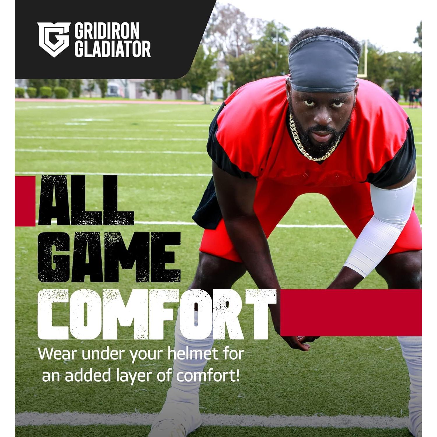 Bandana Deportiva Gridiron Gladiator - Cinta para la Cabeza Roja