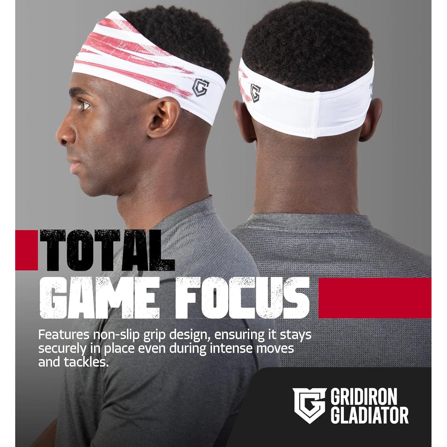 Bandana Deportiva Gridiron Gladiator - Cinta para la Cabeza Roja