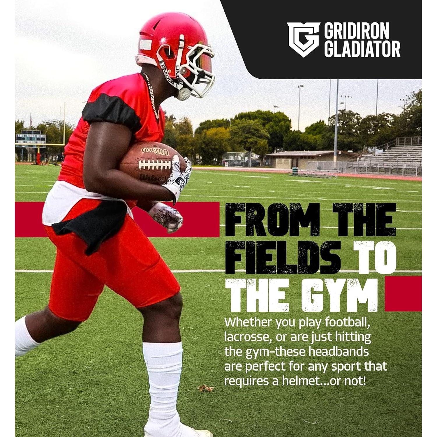 Bandana Deportiva Gridiron Gladiator - Cinta para la Cabeza Roja