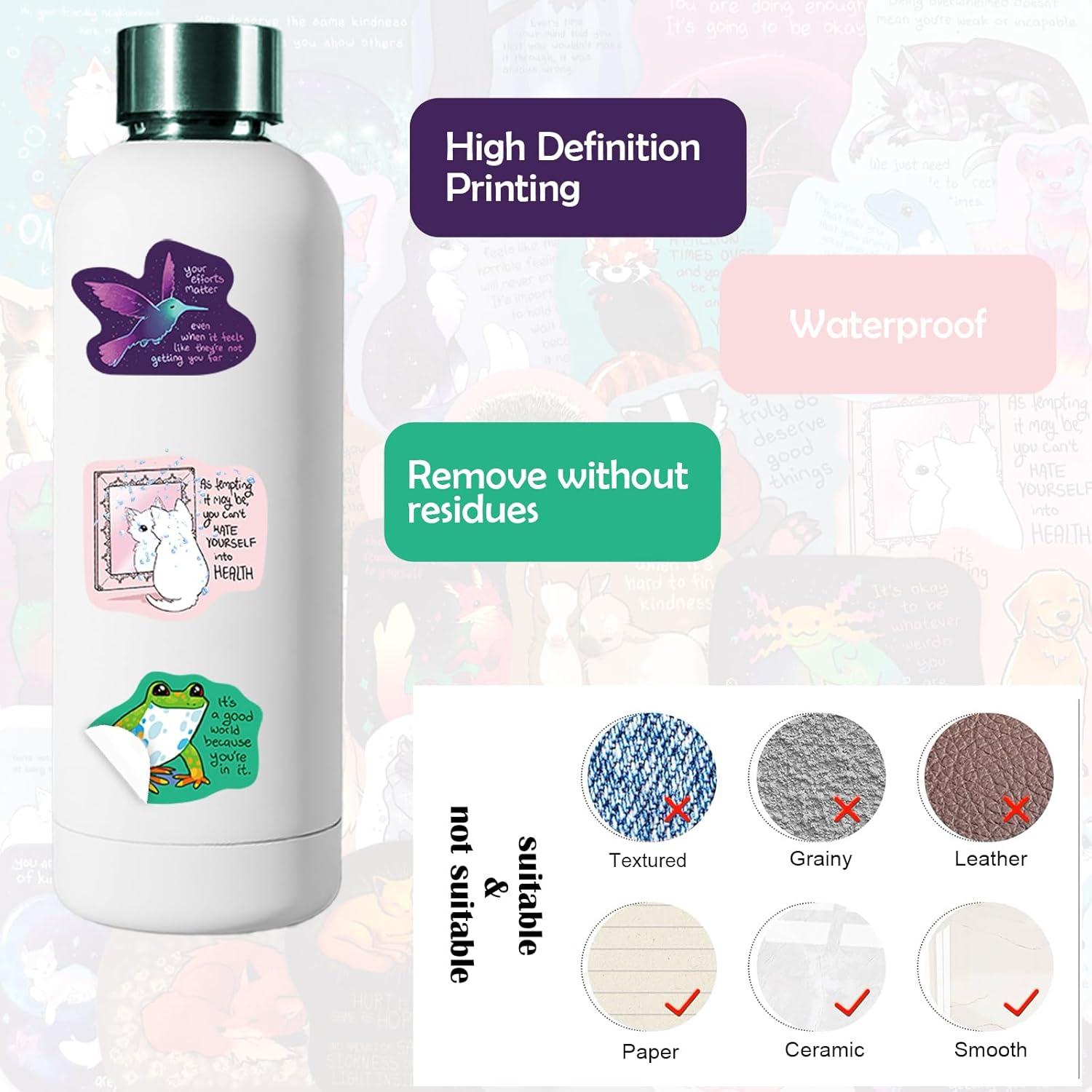 50 Pegatinas de Afirmación Animal Ychsring - Vinilo Impermeable