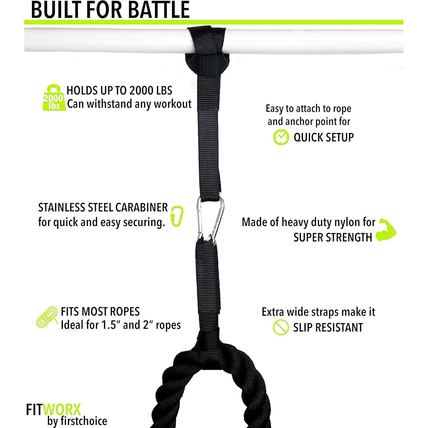 Kit de Anclaje para Cuerda de Batalla RadBizz con Guía