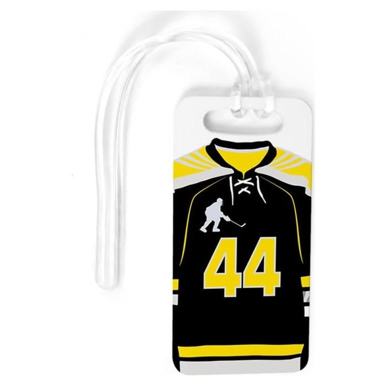 Etiqueta de Equipaje de Hockey ChalkTalkSPORTS Pequeña Amarilla