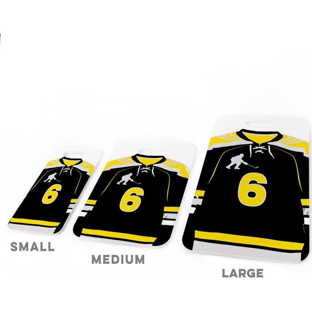 Etiqueta de Equipaje de Hockey ChalkTalkSPORTS Pequeña Amarilla