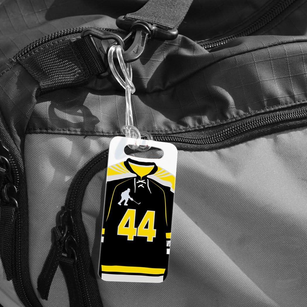 Etiqueta de Equipaje de Hockey ChalkTalkSPORTS Pequeña Amarilla
