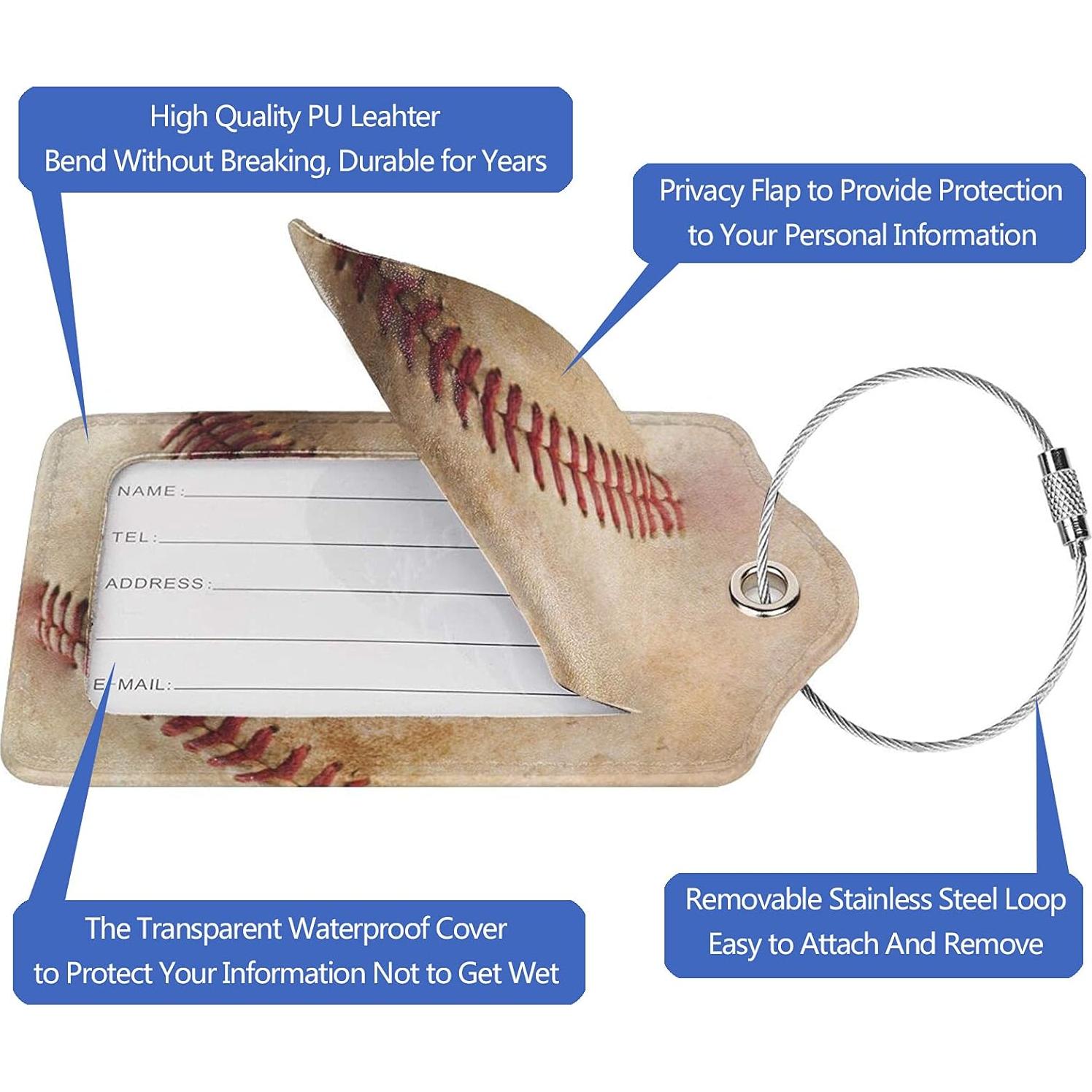 Etiquetas de Equipaje de Cuero PU BLUBLU 2 Piezas con Asa